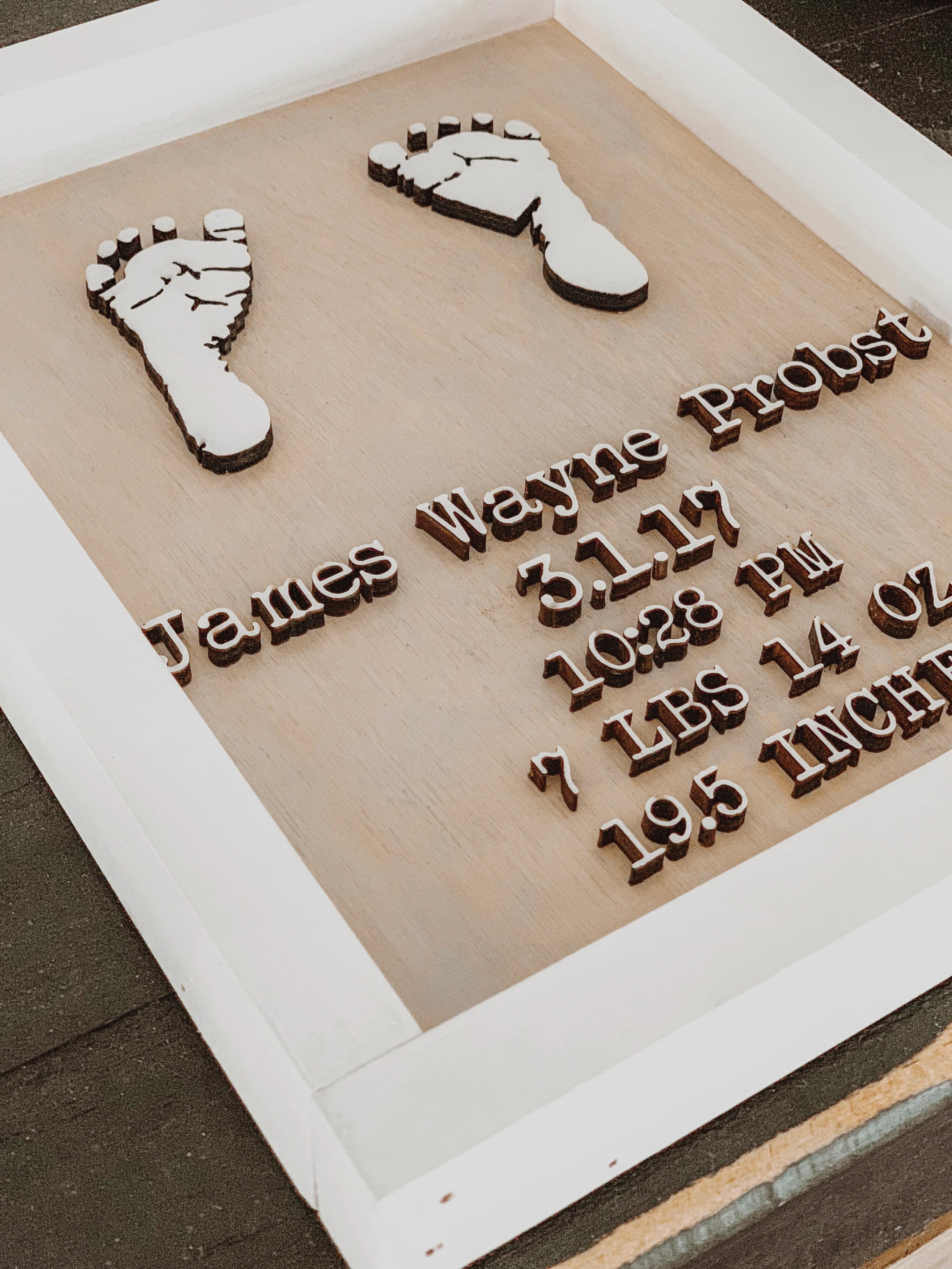 Infant Prints with Birth Info