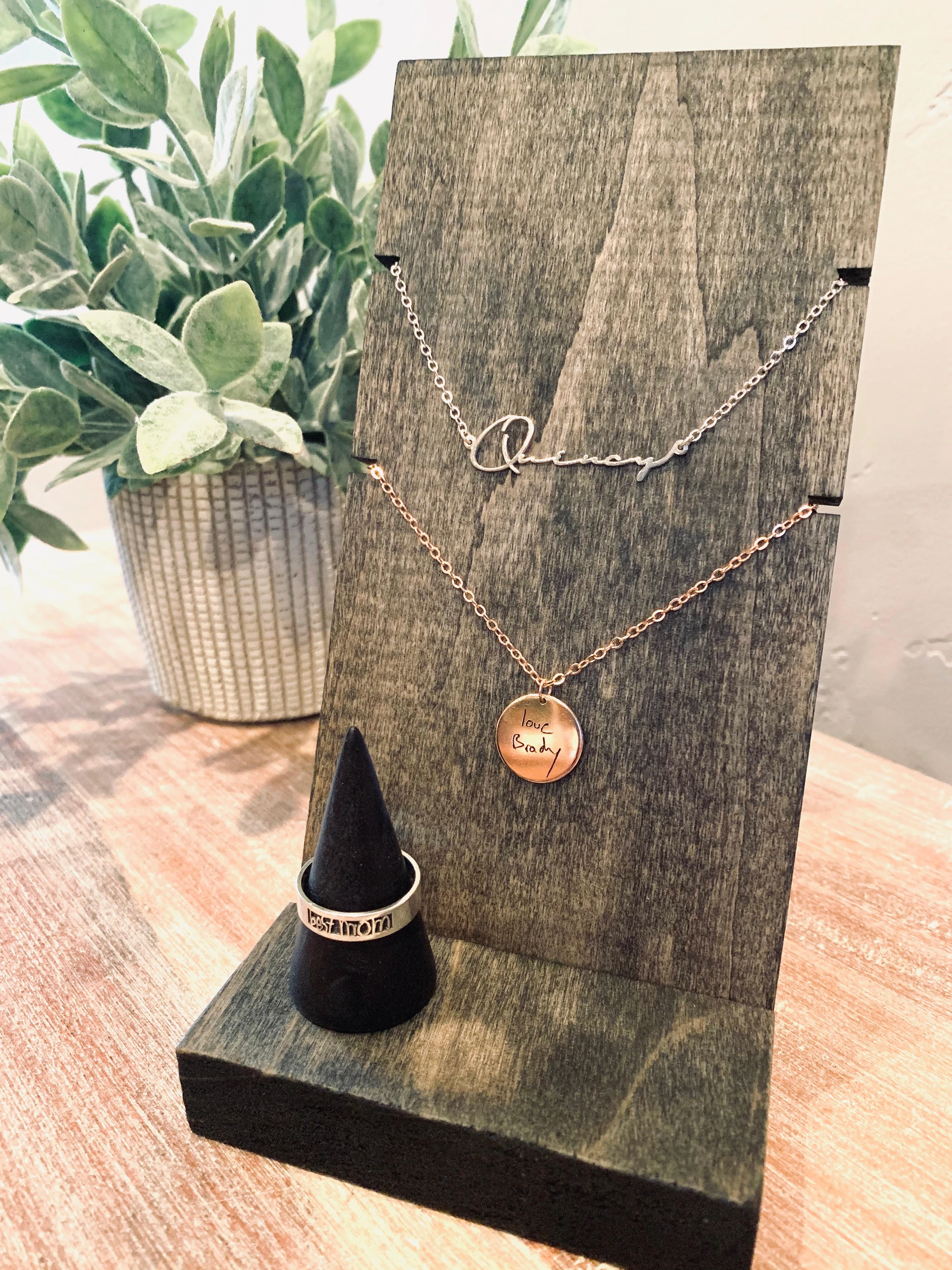 Handwritten Jewelry Display $89.95 (plus free gift)